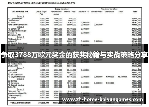 争取3788万欧元奖金的获奖秘籍与实战策略分享