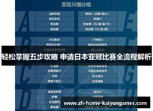 轻松掌握五步攻略 申请日本亚冠比赛全流程解析
